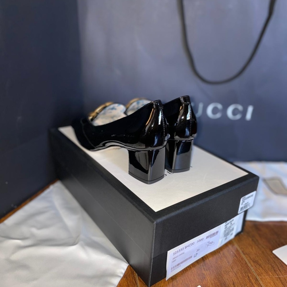 Gucci Womens Calfskin GG Marmont Mid Heel Pump NIB - Picture 8 of 15